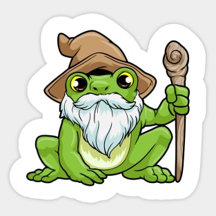 Frog as Magician with Magic wand Sticker